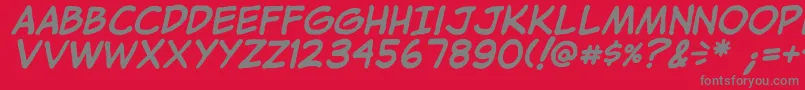 JibbajabbaBolditalic-Schriftart – Graue Schriften auf rotem Hintergrund