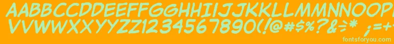 JibbajabbaBolditalic Font – Green Fonts on Orange Background