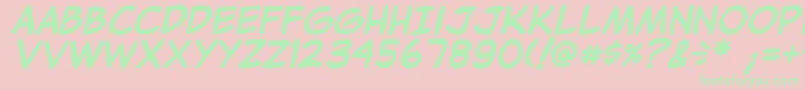 JibbajabbaBolditalic Font – Green Fonts on Pink Background