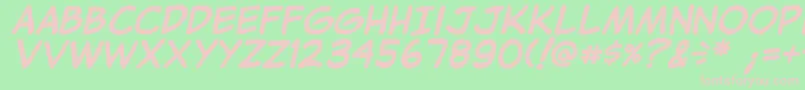 JibbajabbaBolditalic Font – Pink Fonts on Green Background