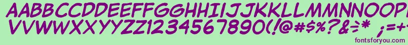 JibbajabbaBolditalic Font – Purple Fonts on Green Background