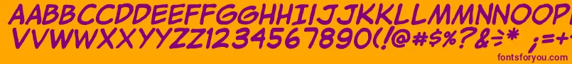 JibbajabbaBolditalic Font – Purple Fonts on Orange Background