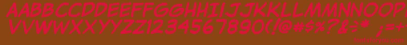 JibbajabbaBolditalic Font – Red Fonts on Brown Background