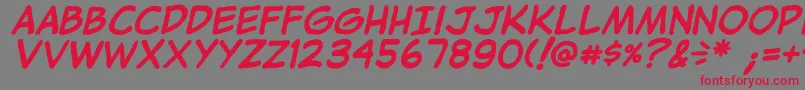 JibbajabbaBolditalic Font – Red Fonts on Gray Background