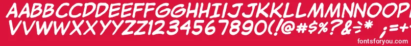 Шрифт JibbajabbaBolditalic – белые шрифты на красном фоне