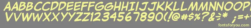 More about JibbajabbaBolditalic Font JibbajabbaBolditalic Font – Yellow Fonts on Gray Background