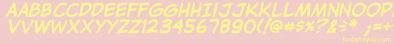 フォントJibbajabbaBolditalic – 黄色のフォント、ピンクの背景