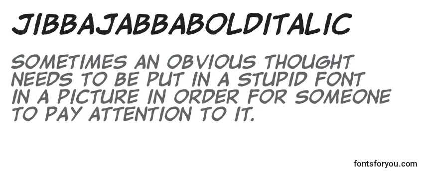 JibbajabbaBolditalic Font