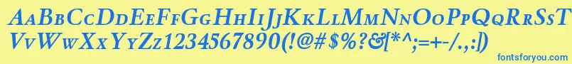 WinthorpescBolditalic Font – Blue Fonts on Yellow Background