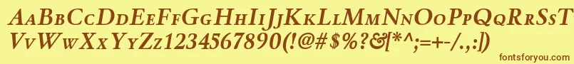 WinthorpescBolditalic Font – Brown Fonts on Yellow Background