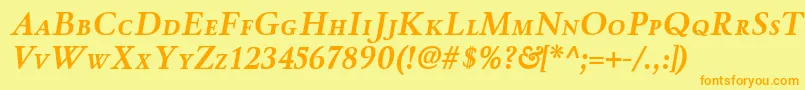 WinthorpescBolditalic Font – Orange Fonts on Yellow Background