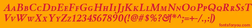 WinthorpescBolditalic Font – Red Fonts on Orange Background
