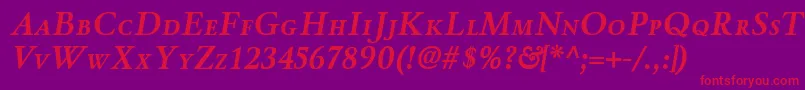 WinthorpescBolditalic Font – Red Fonts on Purple Background