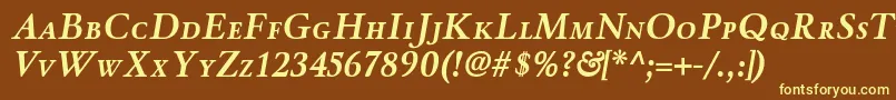 Police WinthorpescBolditalic – polices jaunes sur fond brun