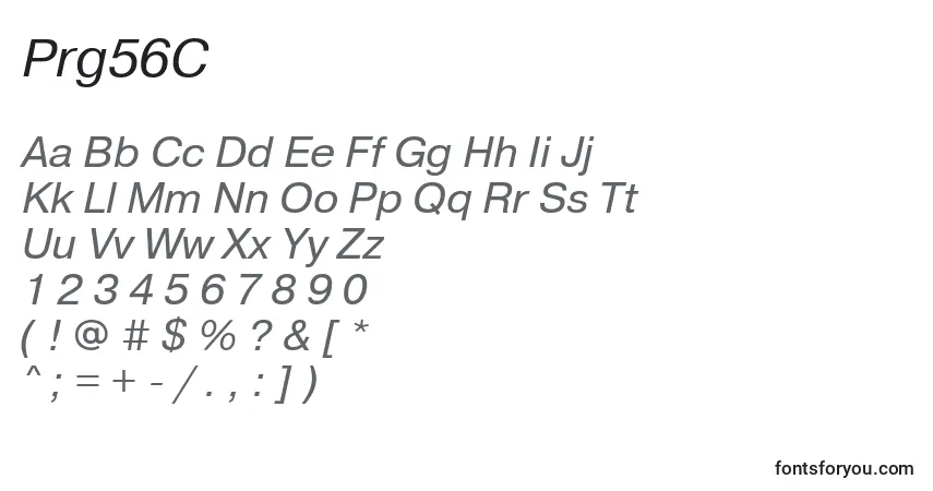 Prg56C-fontti – aakkoset, numerot, erikoismerkit
