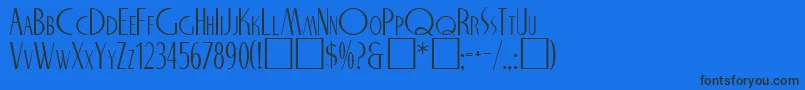 Шрифт UptownDinerRegular – чёрные шрифты на синем фоне