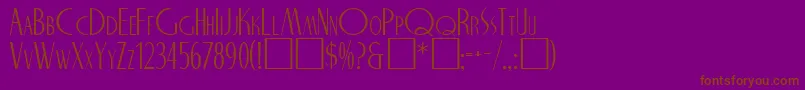 Fonte UptownDinerRegular – fontes marrons em um fundo roxo