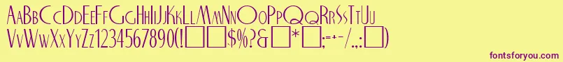 UptownDinerRegular-Schriftart – Violette Schriften auf gelbem Hintergrund
