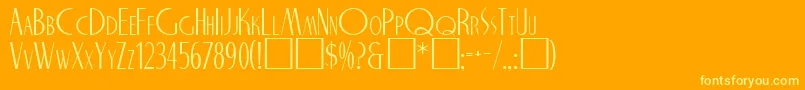 UptownDinerRegular Font – Yellow Fonts on Orange Background