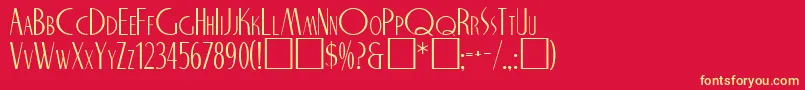 UptownDinerRegular Font – Yellow Fonts on Red Background