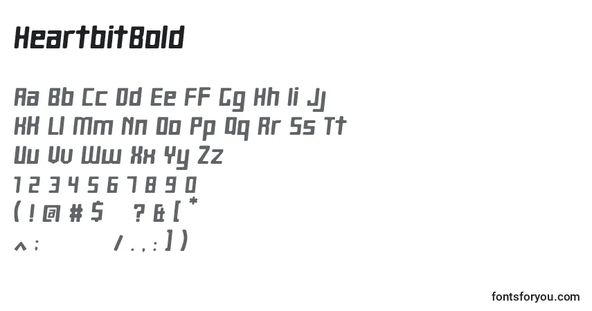 Schriftart HeartbitBold – Alphabet, Zahlen, spezielle Symbole