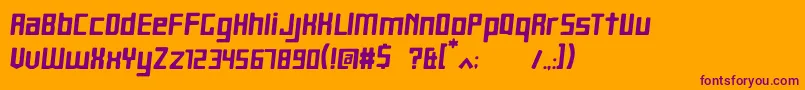 HeartbitBold-Schriftart – Violette Schriften auf orangefarbenem Hintergrund