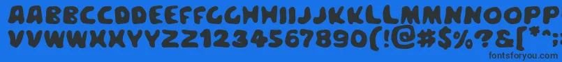 Meegoreng Font – Black Fonts on Blue Background