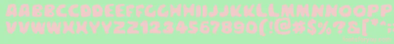 Meegoreng Font – Pink Fonts on Green Background