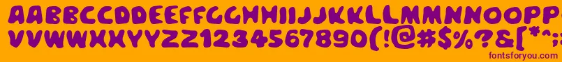 Meegoreng Font – Purple Fonts on Orange Background