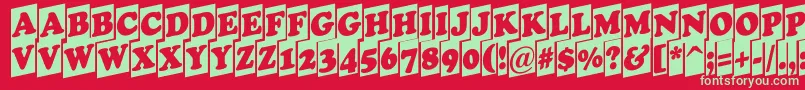 Шрифт Cooper9 – зелёные шрифты на красном фоне