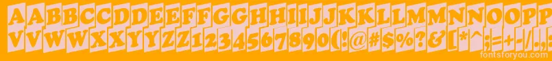 Cooper9-fontti – vaaleanpunaiset fontit oranssilla taustalla