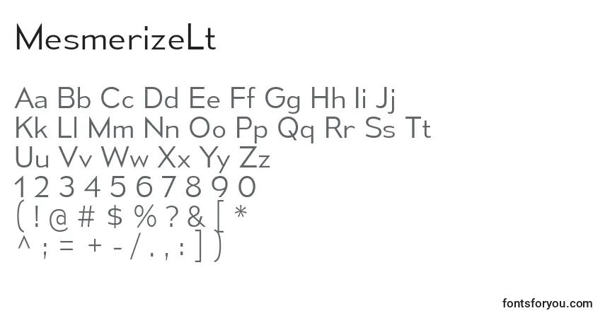 MesmerizeLtフォント–アルファベット、数字、特殊文字