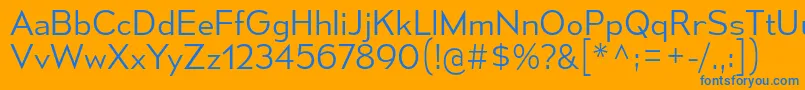 MesmerizeLt Font – Blue Fonts on Orange Background