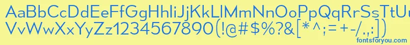 MesmerizeLt Font – Blue Fonts on Yellow Background