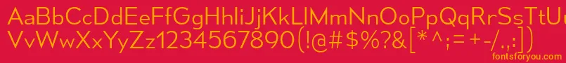 フォントMesmerizeLt – 赤い背景にオレンジの文字