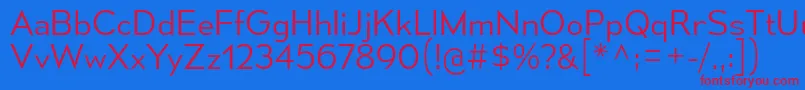 MesmerizeLt-Schriftart – Rote Schriften auf blauem Hintergrund