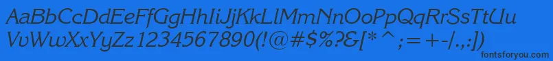KarinaRusItalic Font – Black Fonts on Blue Background
