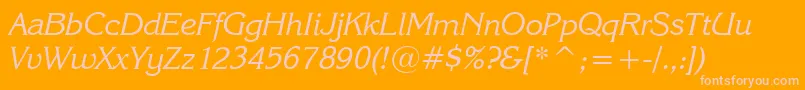 Fonte KarinaRusItalic – fontes rosa em um fundo laranja