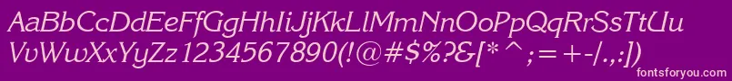 KarinaRusItalic Font – Pink Fonts on Purple Background