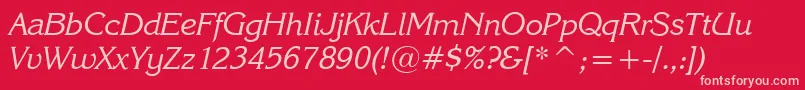 KarinaRusItalic Font – Pink Fonts on Red Background