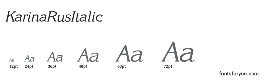 Размеры шрифта KarinaRusItalic