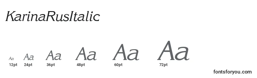 Tamaños de fuente KarinaRusItalic