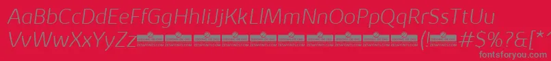 KabrioExtralightItalicTrial Font – Gray Fonts on Red Background