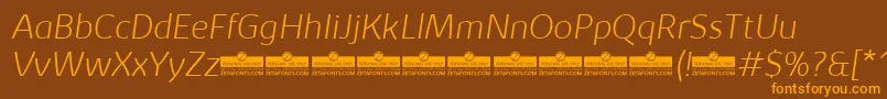 KabrioExtralightItalicTrial Font – Orange Fonts on Brown Background