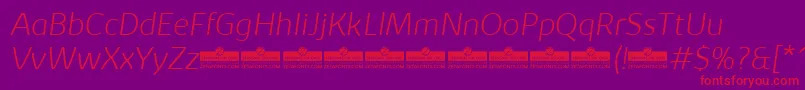 KabrioExtralightItalicTrial Font – Red Fonts on Purple Background