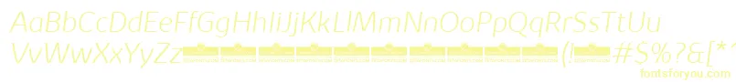 KabrioExtralightItalicTrial Font – Yellow Fonts on White Background