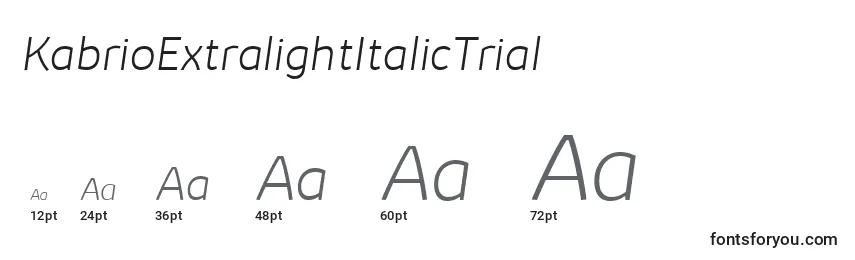 KabrioExtralightItalicTrial Font Sizes