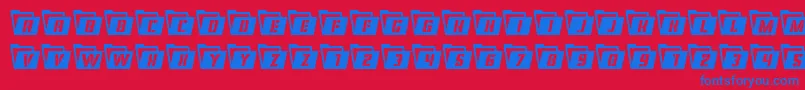 Eyesonlycond Font – Blue Fonts on Red Background