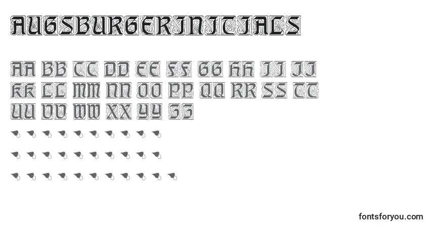 Шрифт AugsburgerInitials – алфавит, цифры, специальные символы