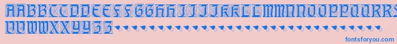 AugsburgerInitials-Schriftart – Blaue Schriften auf rosa Hintergrund